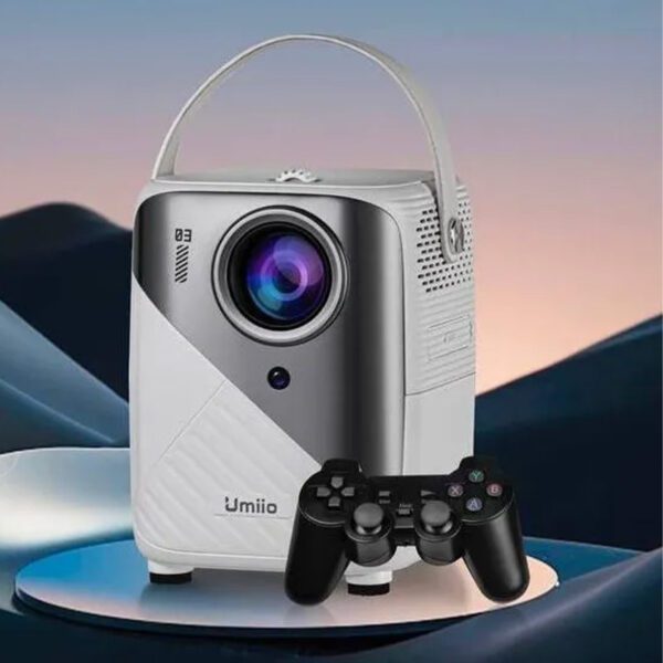 پروژکتور گیمینگ Umiio Q3 Pro Android با سیستمعامل اندروید، نمایش تصویر تا 150 اینچ، اتصالات بیسیم، بلندگوی داخلی، و تصحیح تصویر، گزینهای عالی برای گیمرها و علاقهمندان به سینمای خانگی است. سازگار با کنسولهای بازی و دارای لوازم جانبی کامل.