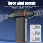 مینی جت فن و دمنده توربو مدل X5 با موتور براشلس قدرتمند و سرعت 130,000 دور در دقیقه، خنک‌سازی سریع و تهویه عالی را برای محیط‌های خانگی، حرفه‌ای و صنعتی فراهم می‌کند. با 3 سطح تنظیم سرعت و سیستم محافظت حرارتی، این دستگاه هم کارآمد و هم ایمن است.