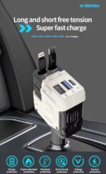 پورتهای خروجی USB و Type-C شارژر فندکی W&O برای شارژ همزمان چند دستگاه