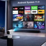 ویدئو پروژکتور K2 در حالت پخش فیلم در فضای باز - خرید از فروشگاه گجتیک | ویدئو پروژکتور, سینما در فضای باز, پروژکتور باتری دار