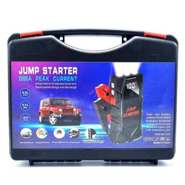 جامپ استارتر K01 همراه با کیف حمل - خرید از گجتیک | ابزار اضطراری خودرو