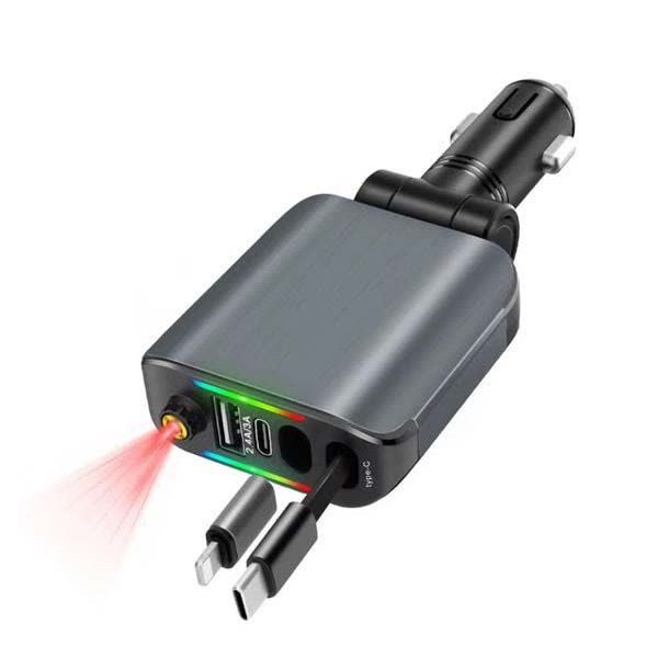 نمای کلی شارژر فندکی کهکشانی مدل E1 با نور RGB