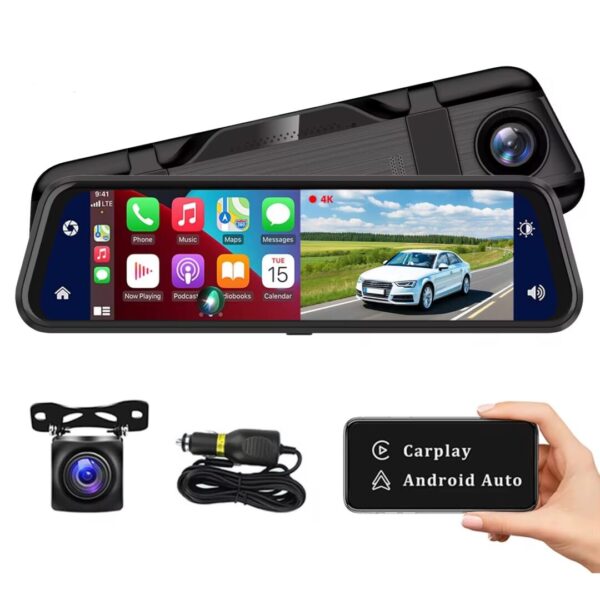 آینه هوشمند خودرو با پشتیبانی از CarPlay و Android Auto