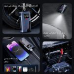 کابل Type-C و شارژر فندکی محصول ST-9631 شیلنگ کمپرسور هوای همراه با نازلهای متنوع