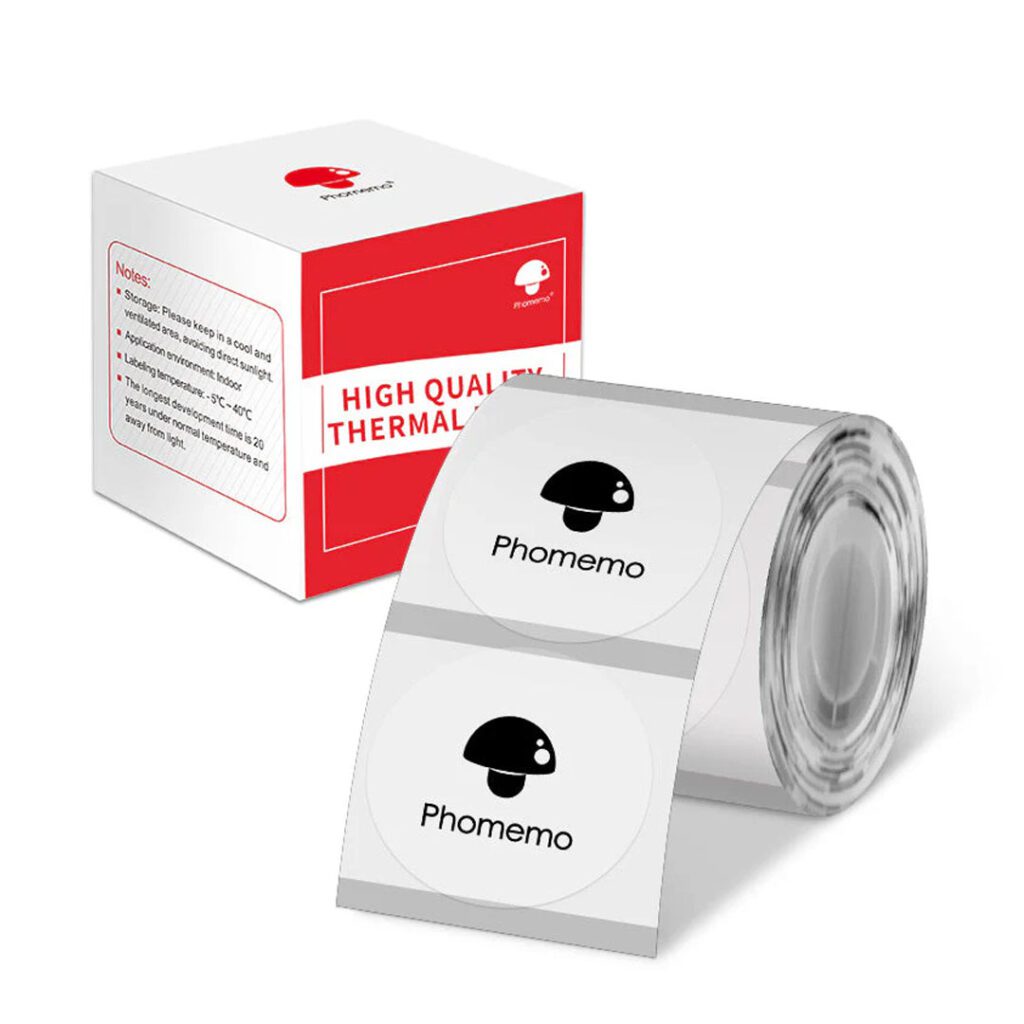 چاپ تصویر با برچسب گرد Phomemo - خرید از گجتیک | چاپ عکس روی لیبل, برچسب شفاف