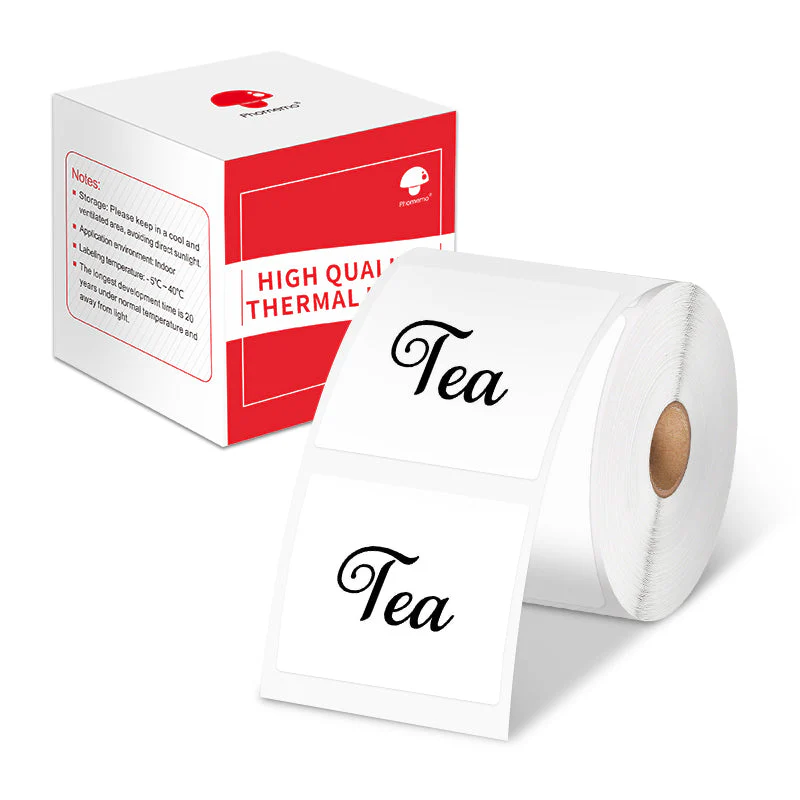 رول لیبل Phomemo 40x40 میلی‌متر نمای نزدیک - خرید از گجتیک | رول لیبل, Phomemo, لیبل حرارتی