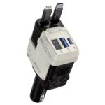 طراحی 4 در 1 شارژر فندکی W&O با کابلهای جمع شونده (Type-C و iOS)