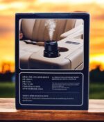 بستهبندی شیک دستگاه بخور شارژی گرین شیشه مشکی با روغن معطر در ماشین