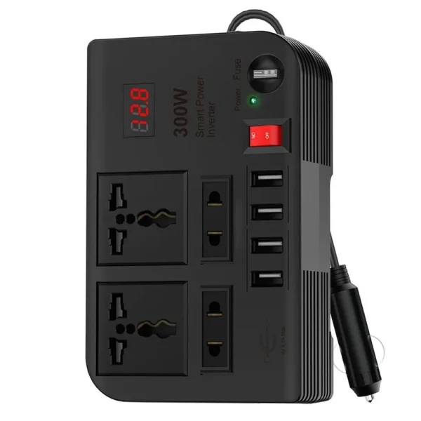 اینورتر فندکی 300 وات DENX مدل DX130 - تبدیل برق 12 ولت به 220 ولت برای خودرو | خرید از گجتیک