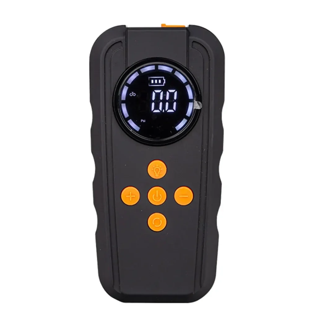 پمپ باد و جامپ استارتر HiMk CM-315 هنگام باد زدن لاستیک خودرو - خرید از گجتیک | پمپ باد خودرو جامپ استارتر چندکاره