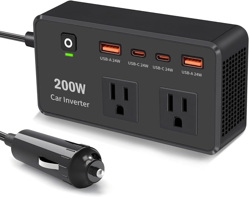 اینورتر برق خودرو مدل PC200PRO – خرید از گجتیک | مبدل برق 12 به 220 ولت