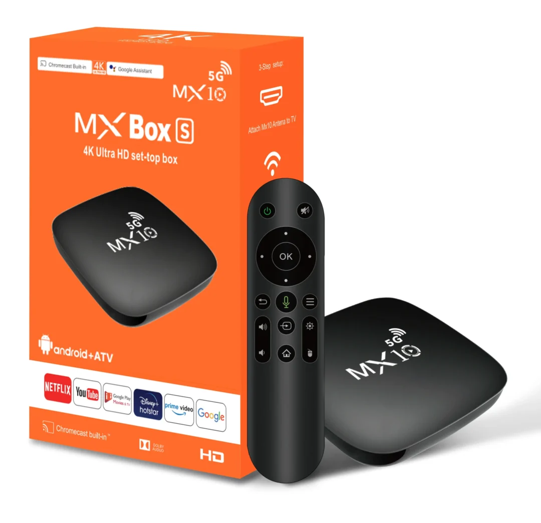 6c45db اندروید باکس MX10 5G با پشتیبانی از کیفیت 4K و تکنولوژی 5G، تجربهای بینظیر از تماشای تلویزیون و پخش محتوای تصویری را ارائه میدهد. این دستگاه با پردازنده Amlogic S905L2، حافظه 1GB و ذخیرهسازی 8GB، به راحتی به اینترنت وایفای و دستگاههای جانبی متصل میشود.