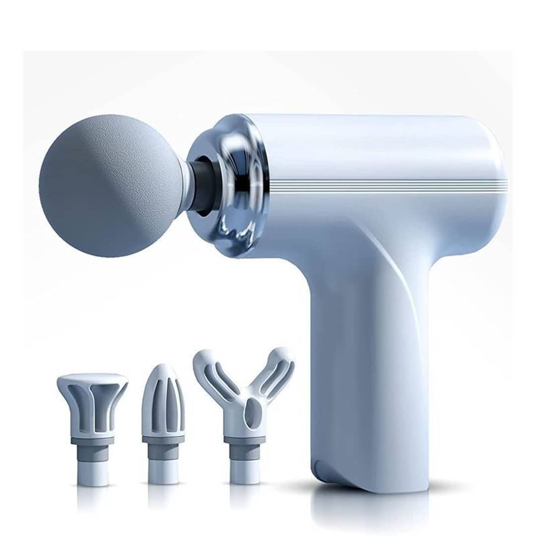 massage_gun_mg203-1 ماساژور تفنگی ۴ سری با قابلیت تنظیم شدت، طراحی سبک، و باتری بادوام، ایدهآل برای تسکین دردهای عضلانی، کاهش خستگی و افزایش سرعت ریکاوری بدن است.