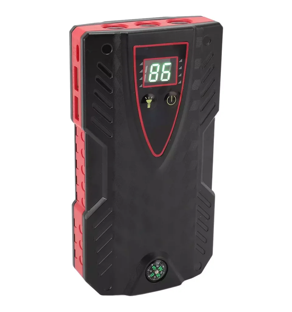 جامپ استارتر و پمپ باد HIGH-POWER مدل ۴۶۵۸۹ نمای جلو - خرید از گجتیک | جامپ استارتر,پمپ باد خودرو,پاوربانک چندکاره